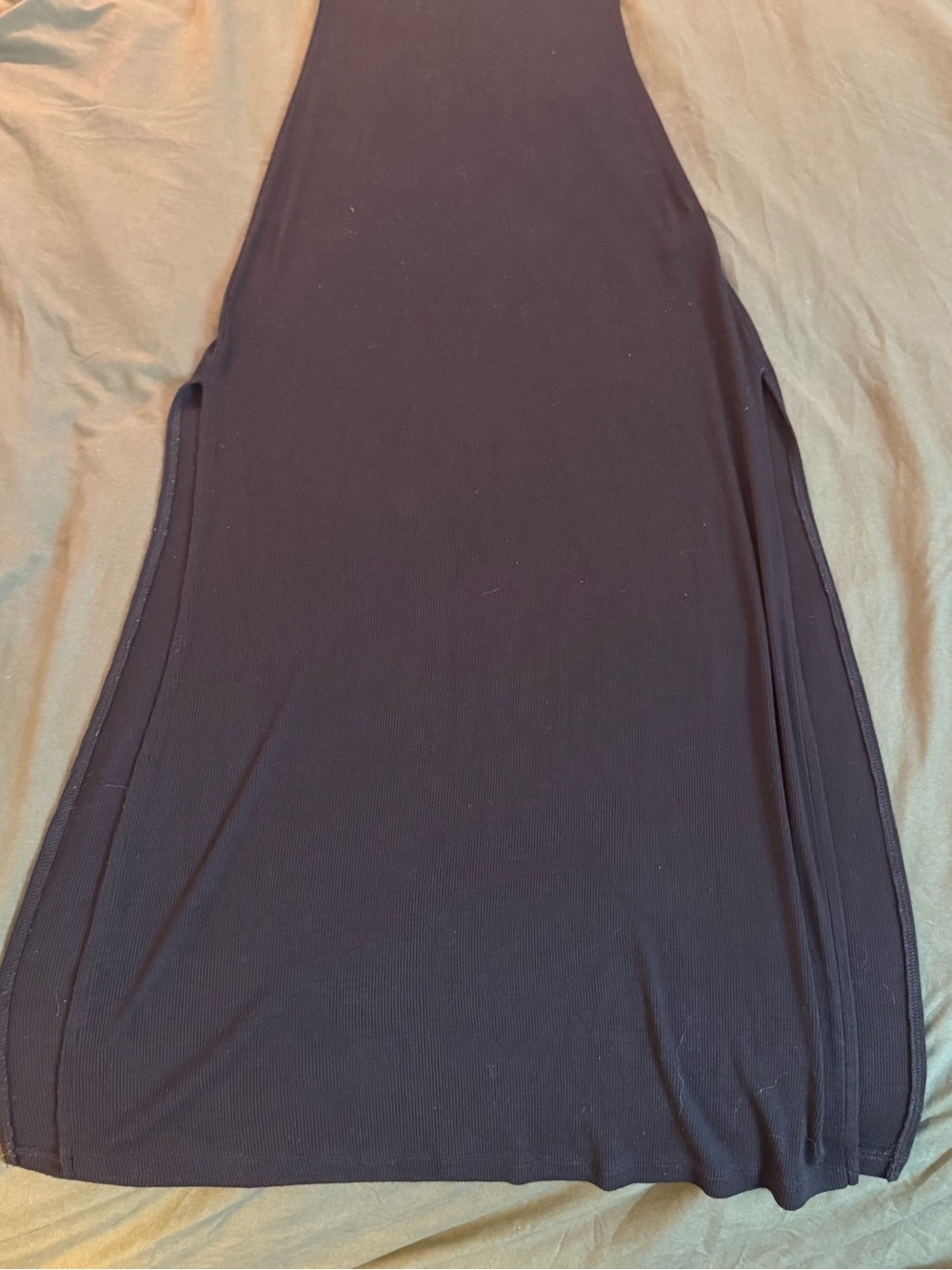 bebe Black Ribbed Tank Dress with Rhinestone Logo - Picture 3 of 8